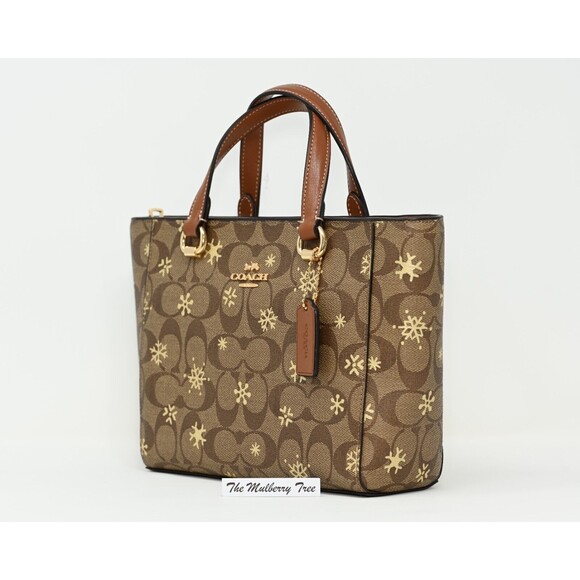 COACH ALICE Satchel Crossbody Signature Canvas Snowflake Print CF378 NWT $378 - Picture 3 of 15